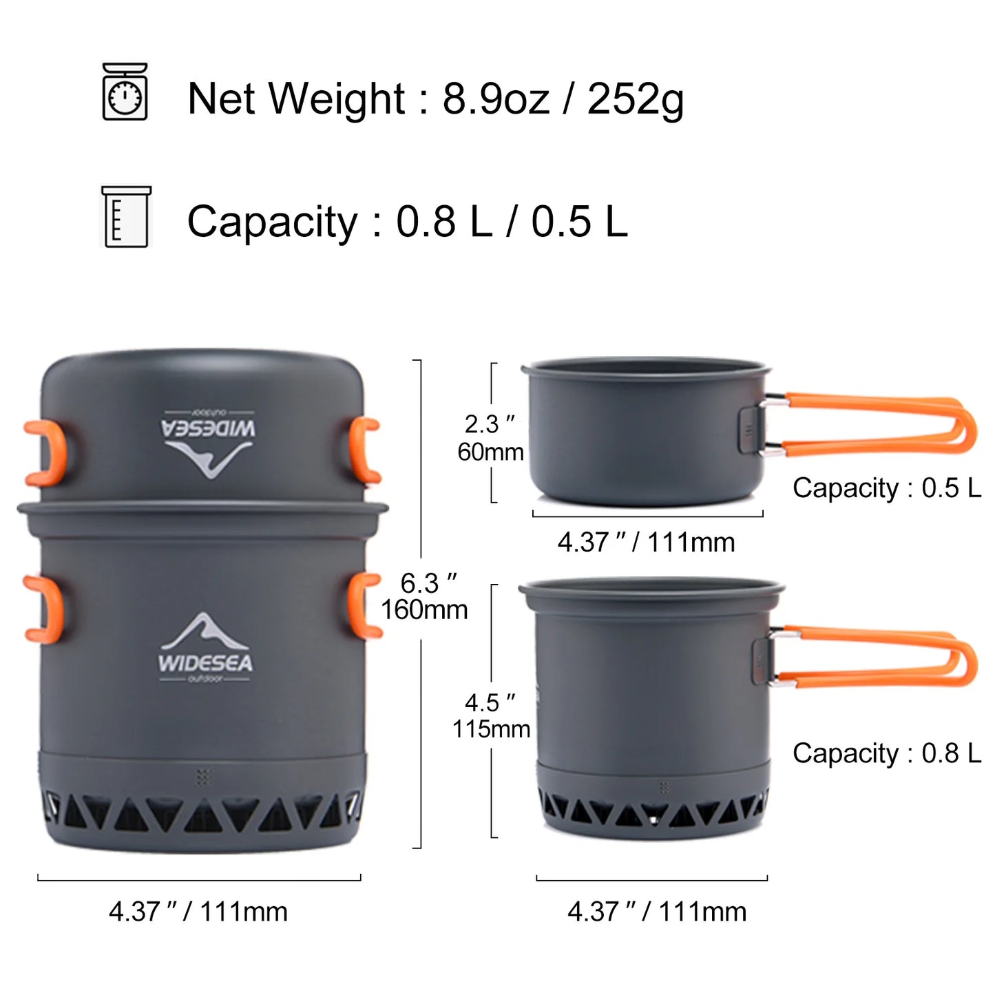 Lightweight Camping Pot Set