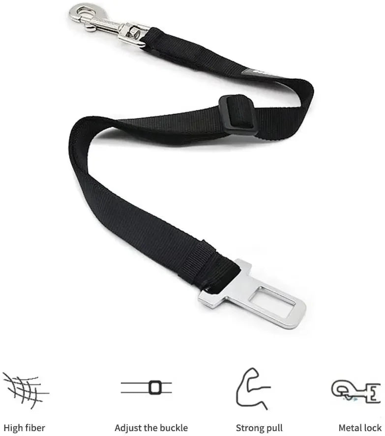 Adjustable Pet Car Seat Leash — Secure, Comfortable & Travel-Ready