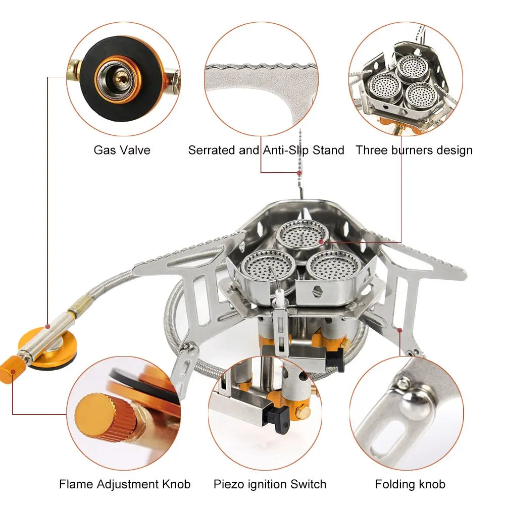 Portable Camping Stove – High-Power, Foldable, and Propane-Compatible