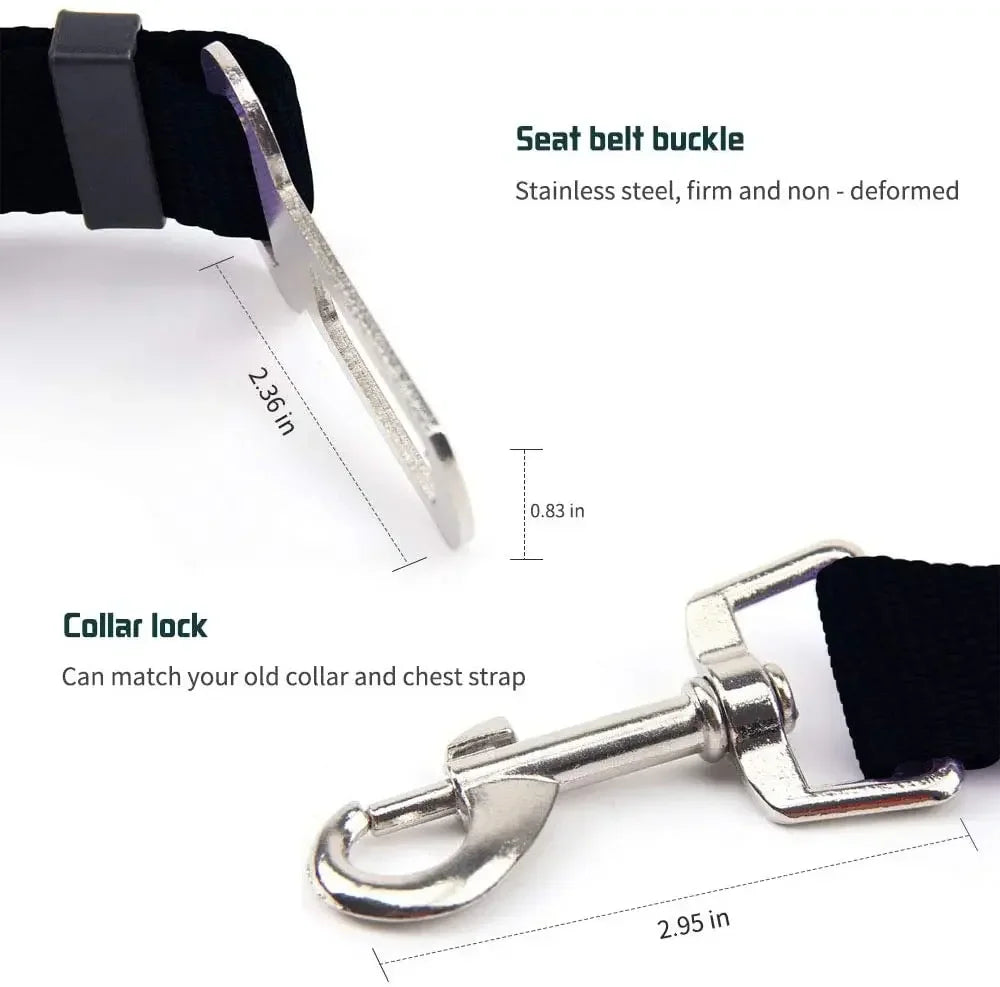 Adjustable Pet Car Seat Leash — Secure, Comfortable & Travel-Ready
