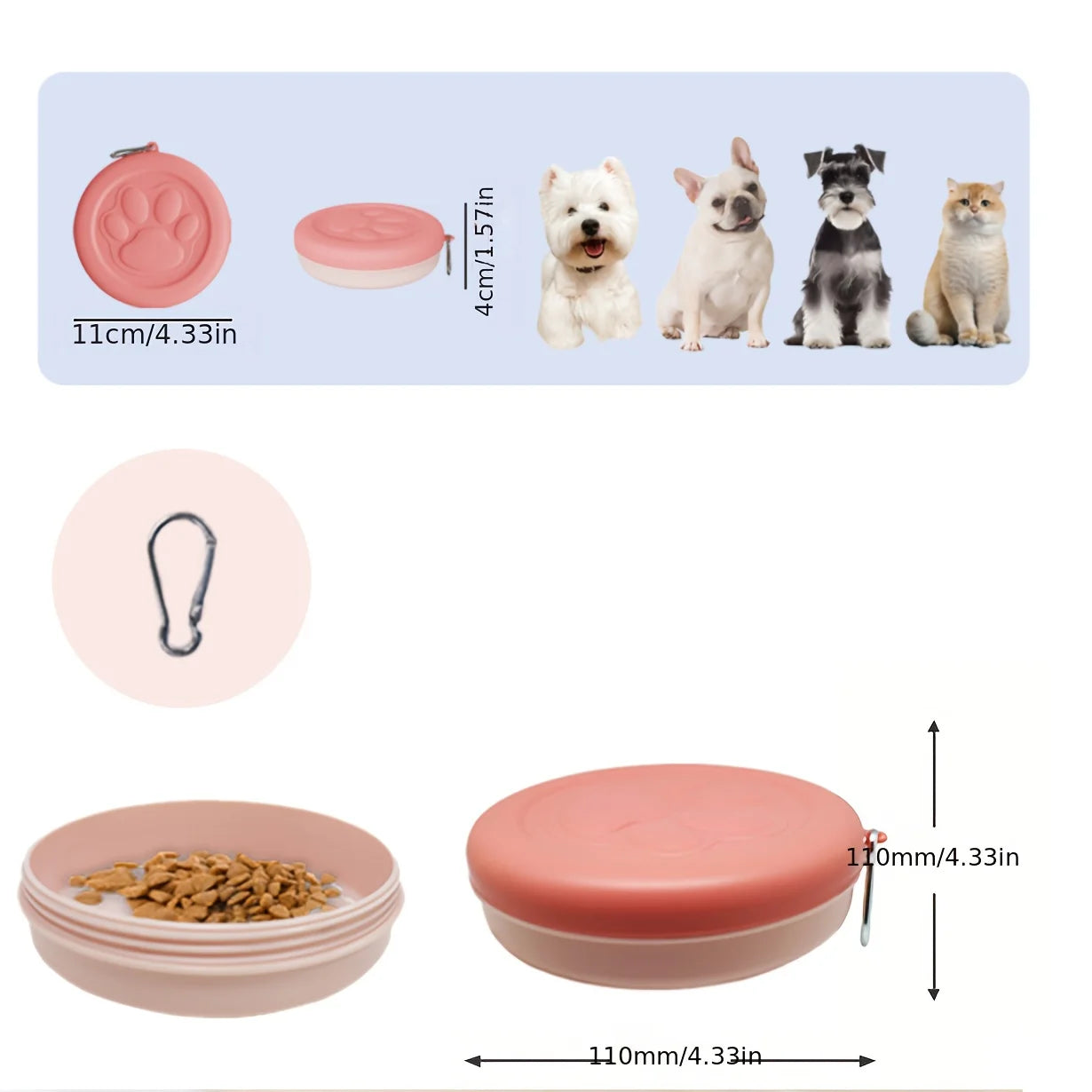 GoBowl Travel Pet Food Container — Clip & Go Convenience