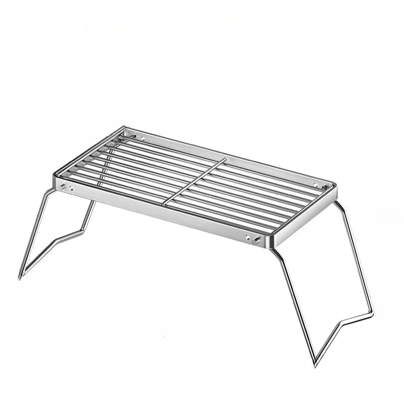 Folding Stainless Steel BBQ Grate – Portable Outdoor Cooking Surface