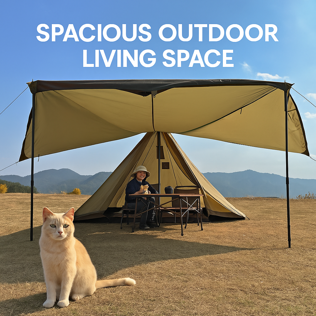 All-Season Pyramid Hot Tent – 4-Person Lightweight Shelter with Stove Jack