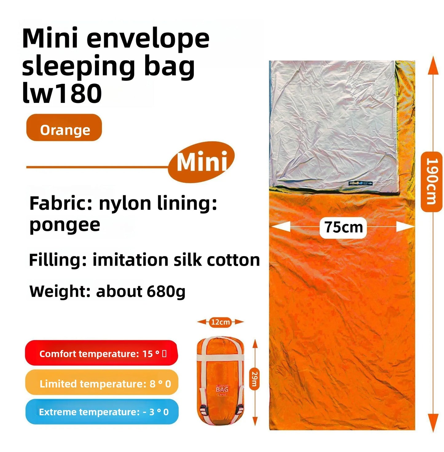 Ultralight Compact Sleeping Bag – Portable 3-Season Warmth for Camping, Hiking & Travel