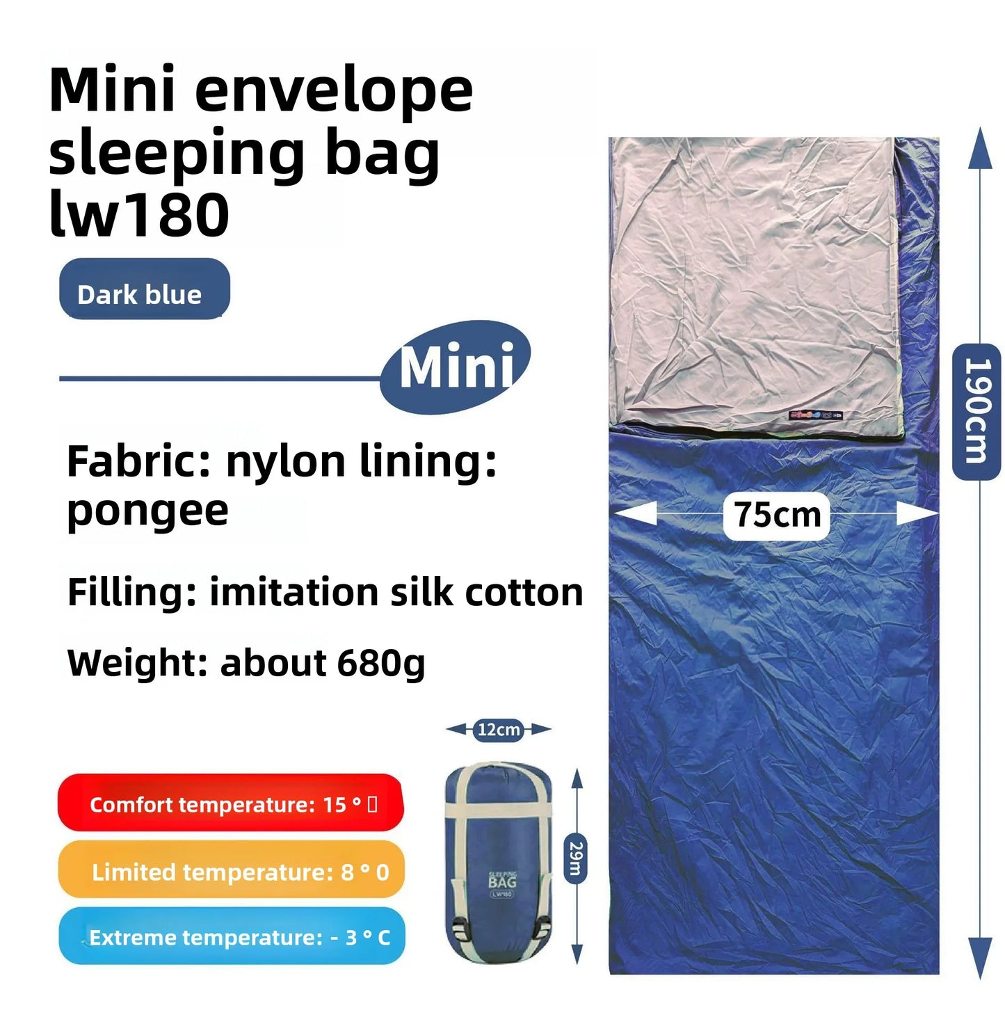 Ultralight Compact Sleeping Bag – Portable 3-Season Warmth for Camping, Hiking & Travel