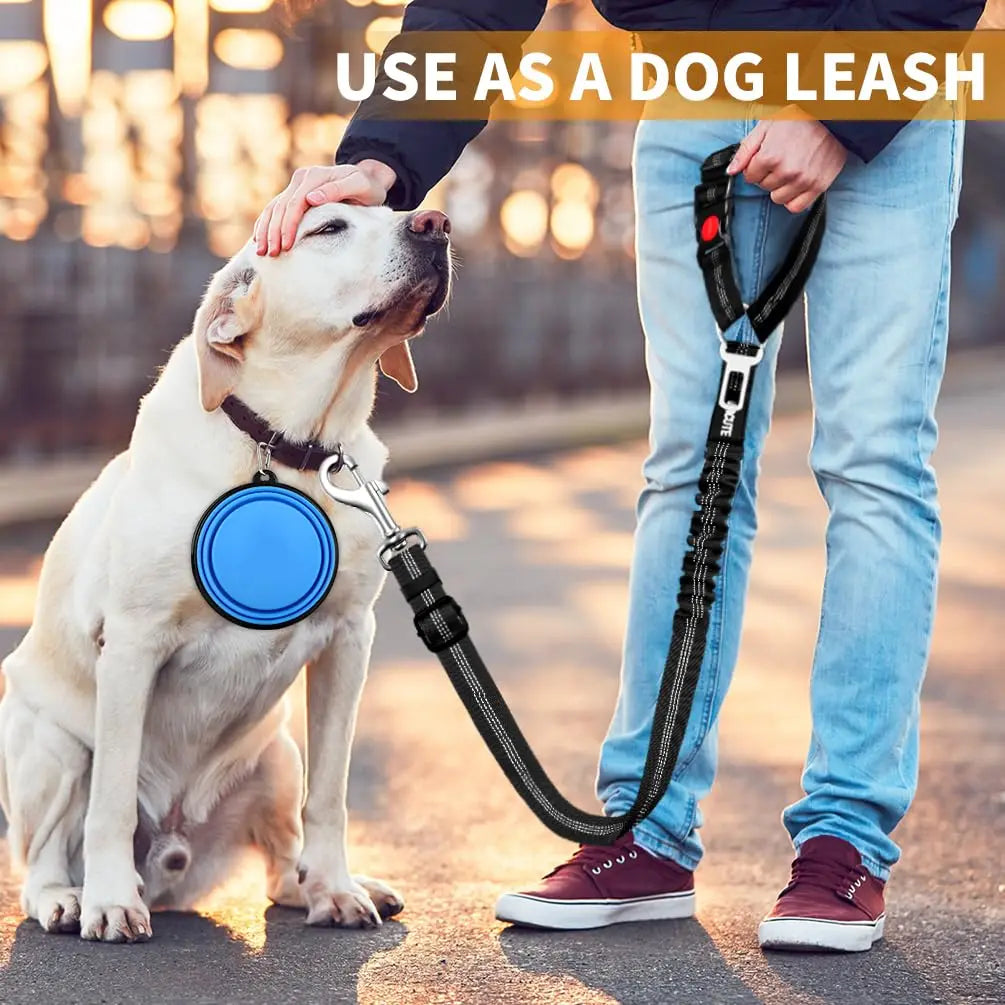 2 in 1 Solid Dog Harness Leash Pet Car Seat Belt Heavy Duty Elastic Safety Belt Adjustable for Kitten Dogs Collar Pet Accessorie