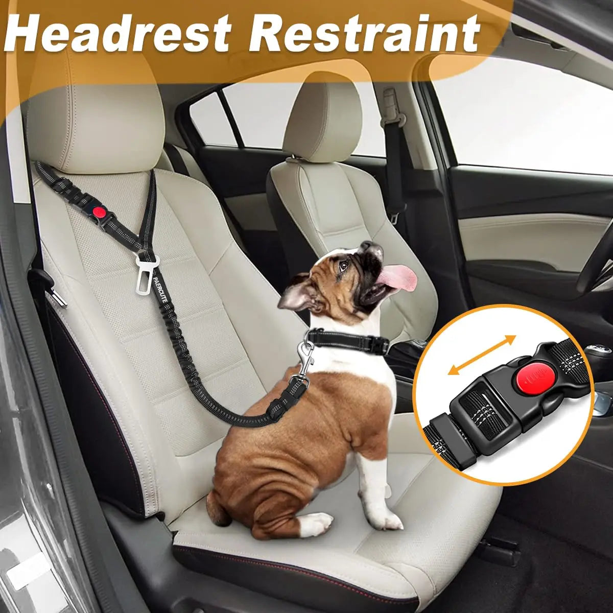 2 in 1 Solid Dog Harness Leash Pet Car Seat Belt Heavy Duty Elastic Safety Belt Adjustable for Kitten Dogs Collar Pet Accessorie